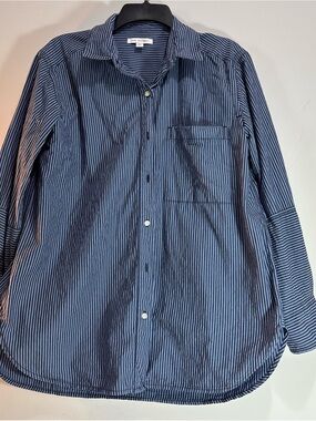 Free Assembly Striped Blue Men's Button-Up Shirt. 1128